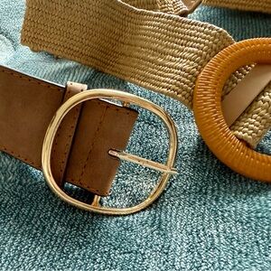 Wide Tan Women's Belts (Set of 4)